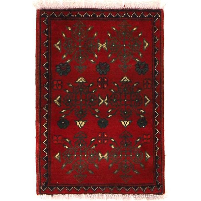 Handmade Wool Doormat Red Floral