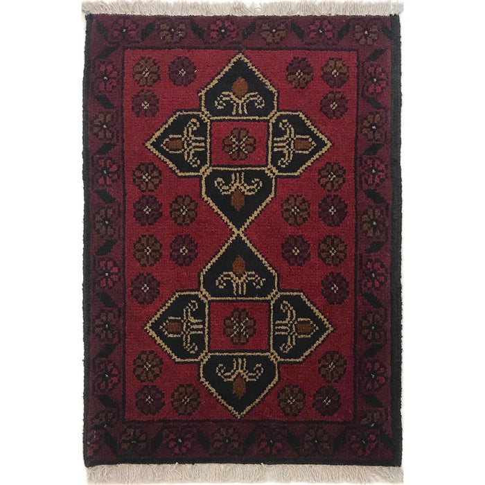 Handmade Wool Doormat Red Floral