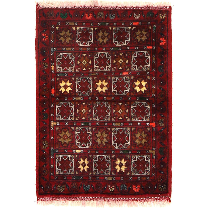 Handmade Wool Doormat Red Floral