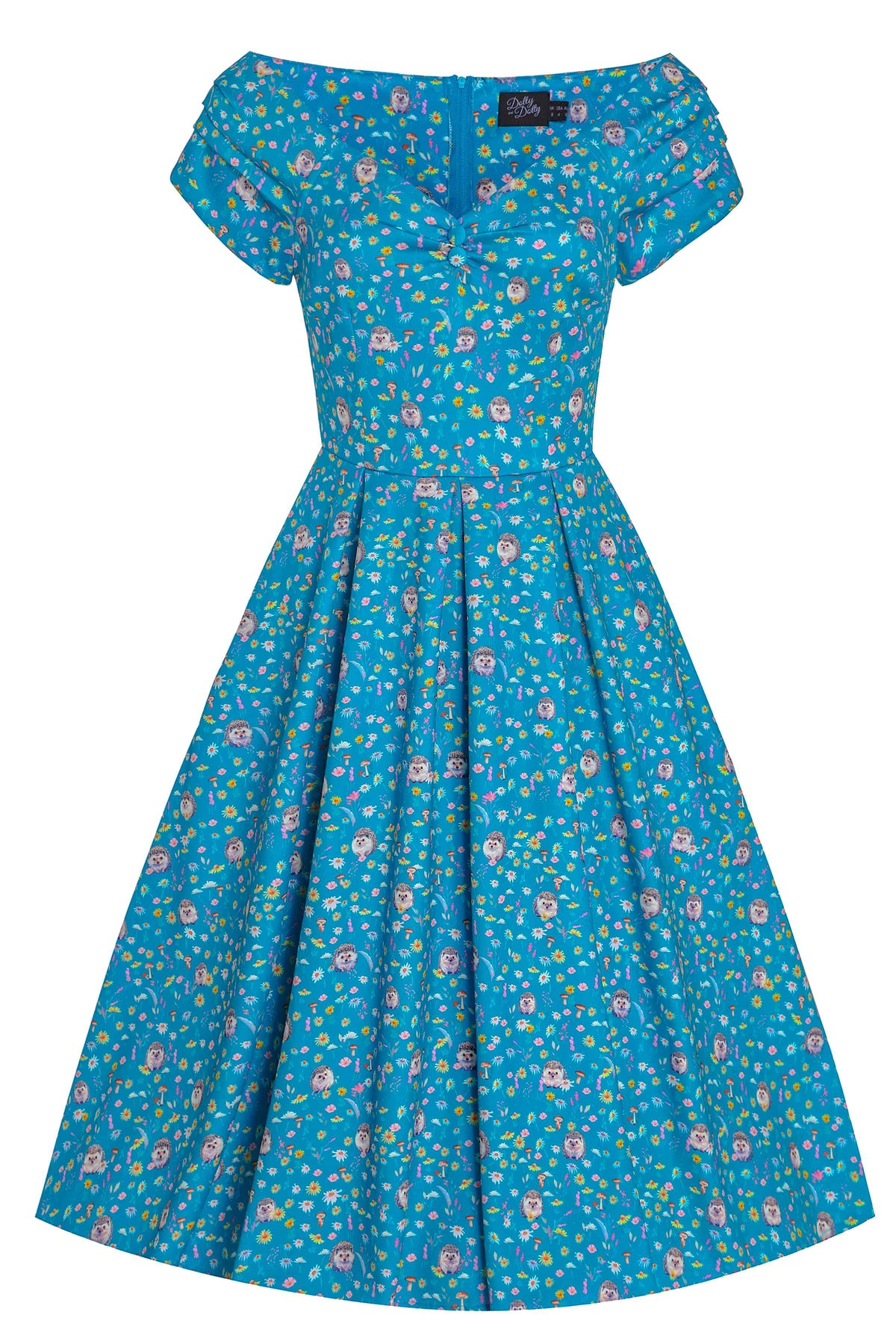 Lily Hedgehogs Blue Off Shoulder Dress