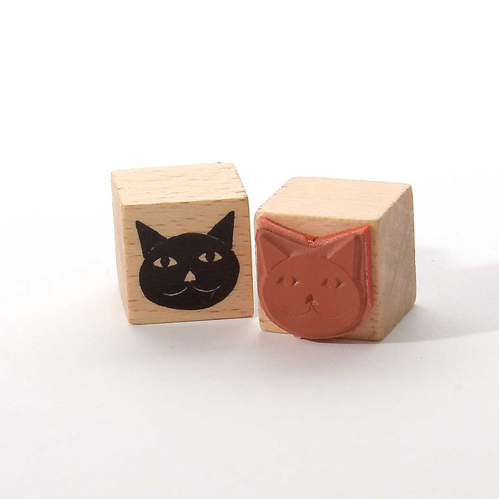 Heindesign Rubber Small Stamp: Black Cat Face
