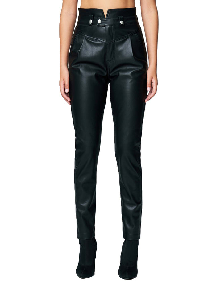 High Waisted Skinny Vegan Leather Pants