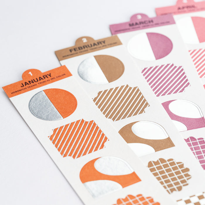 Hobonichi TSUKI no IRO: Bookmark-Style Foil-Pressed Stickers
