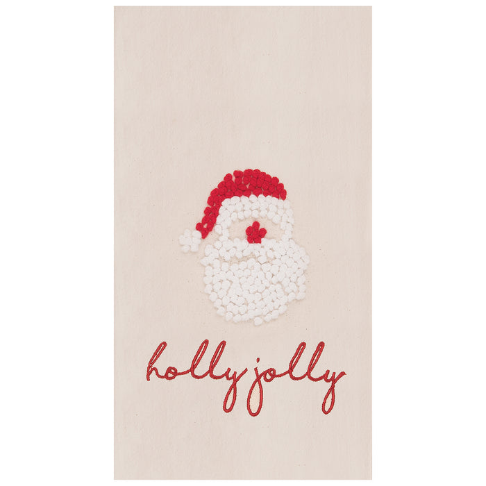 A Holly Jolly Santa Flour Sack Kitchen Towel.
