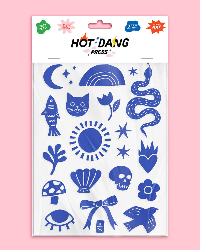 Hot Dang Press - Linocut Sheet Set Cobalt
