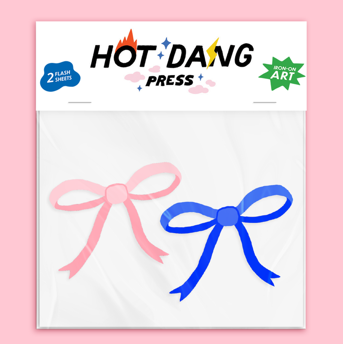Hot Dang Press - Pink and Blue Bow Buddies Iron On