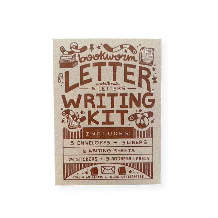 Igloo Letterpress - Bookworm Letter Writing Kit