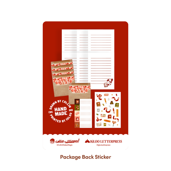 Igloo Letterpress - Bookworm Letter Writing Kit