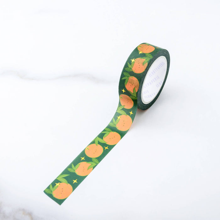 ILOOTPAPERIE - Happy Lucky Oranges Gold Foil Washi Tape