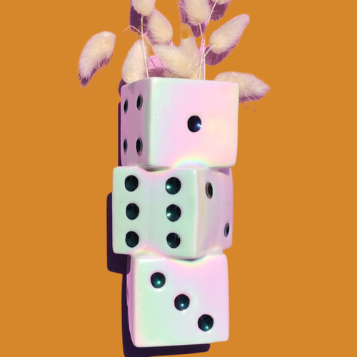 Iridescent Dice Vase