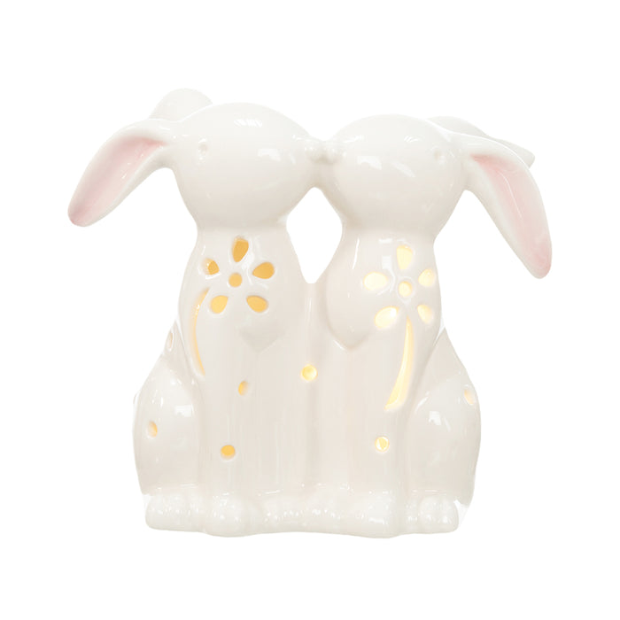 A Kissing Bunnies LED Figurine.