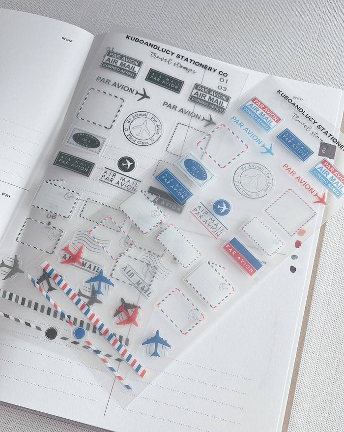 Kuboandlucy Stationery Co - Air Mail Envelope PET Sticker Sheet
