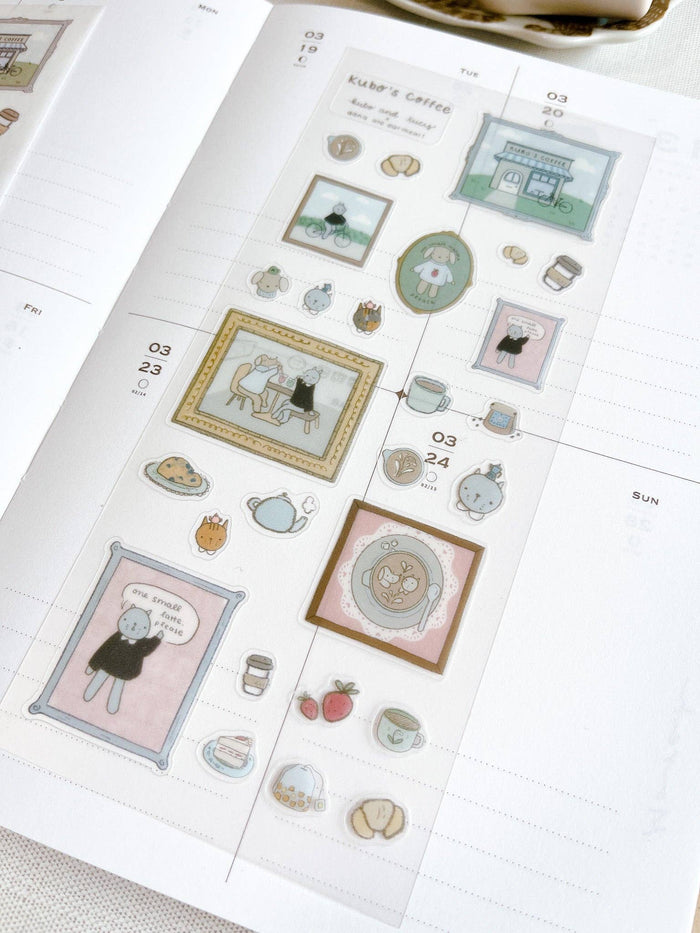 Kuboandlucy Stationery Co - Kuboandlucy x Dana Ate Oatmeal Kubo Cafe Sticker Sheet