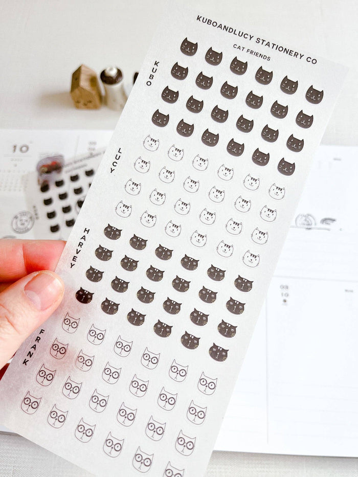 Kuboandlucy Stationery Co | Cat Faces Sticker Sheet