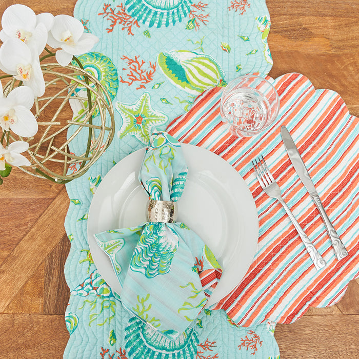 Laguna Breeze Table Linens table linens displayed as a coordinated tabletop setting.