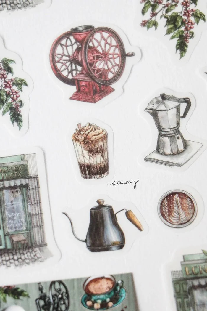 LCN Coffee Washi Flake Stickers