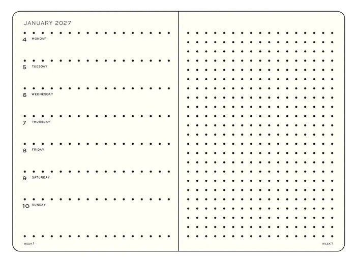 Leuchtturm 2027 Weekly Planner & Notebook Dotted A5