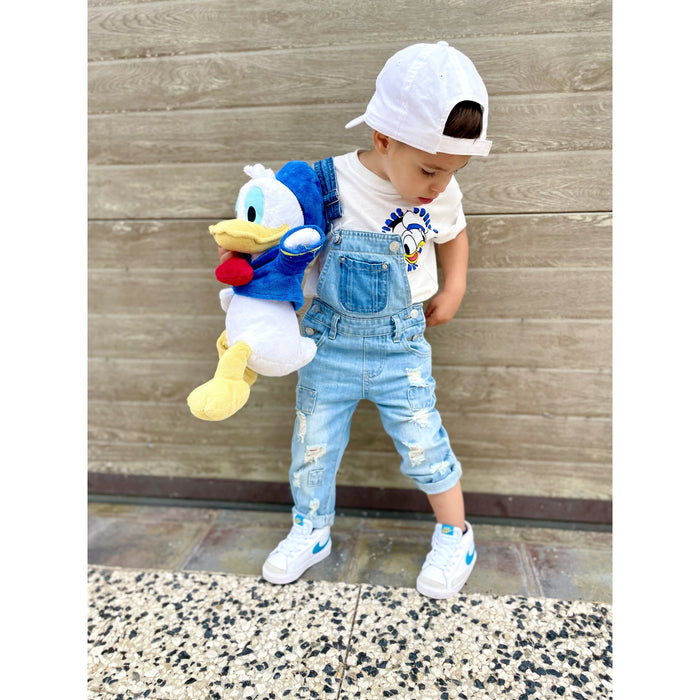 Little Girl Boy Jeans Overalls Ripped Denim Overalls
