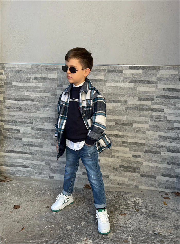 Little Kid Elastic Band Ripped Fresh Denim Jeans Pants