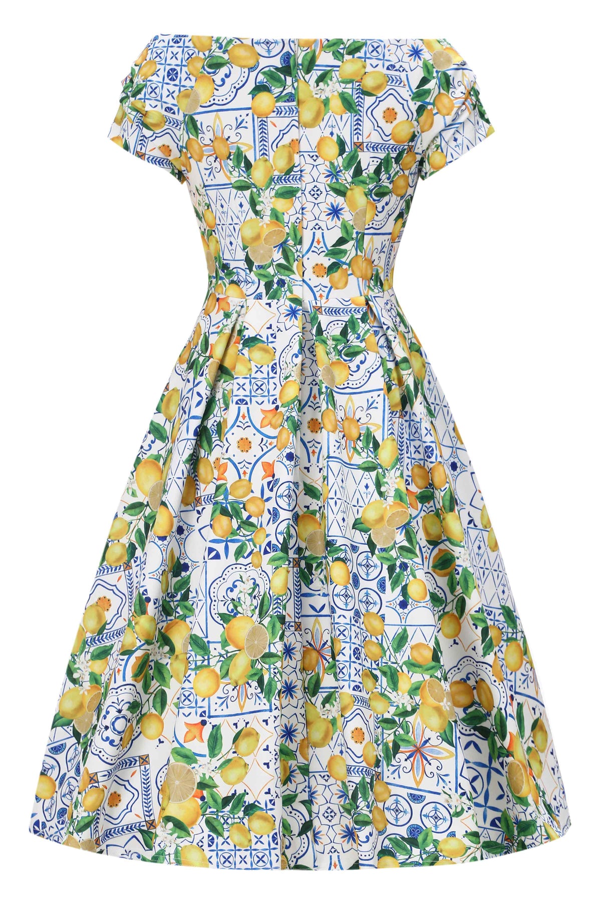 Lily Mediterranean Lemon Off Shoulder Dress