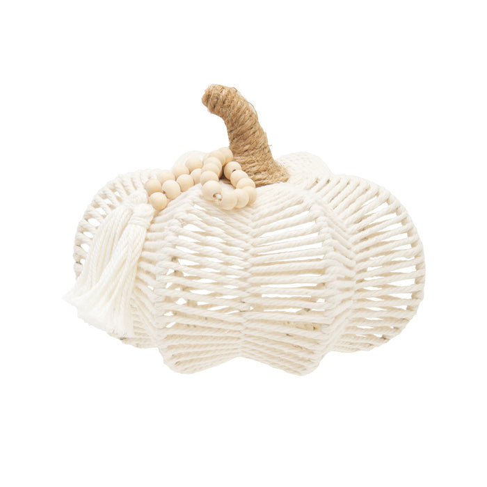 A Medium Jute Woven Pumpkin Figurine.