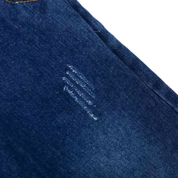 Mettal Buttons Kids Ripped Denim Overalls