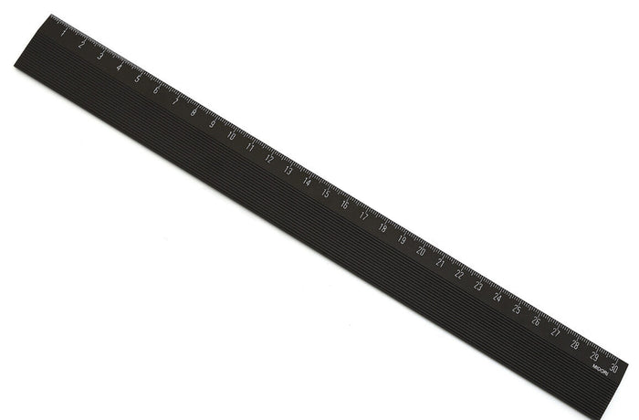 Midori - Non Slip Aluminum Ruler - 30 cm - Black