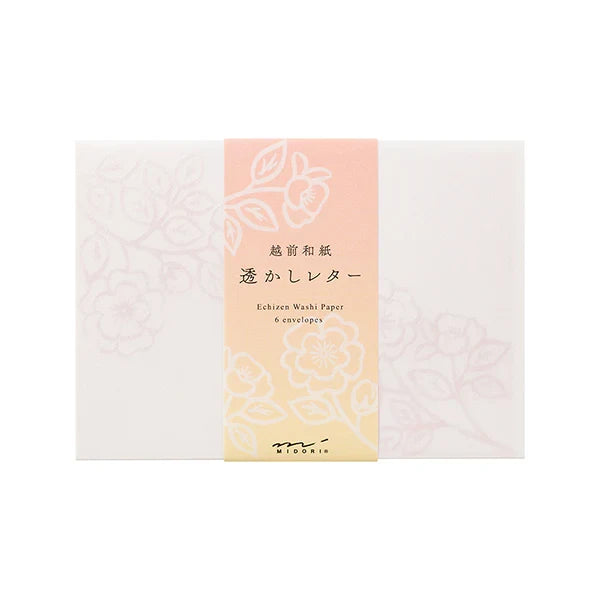 Midori A5 Watermark Flowers Envelopes