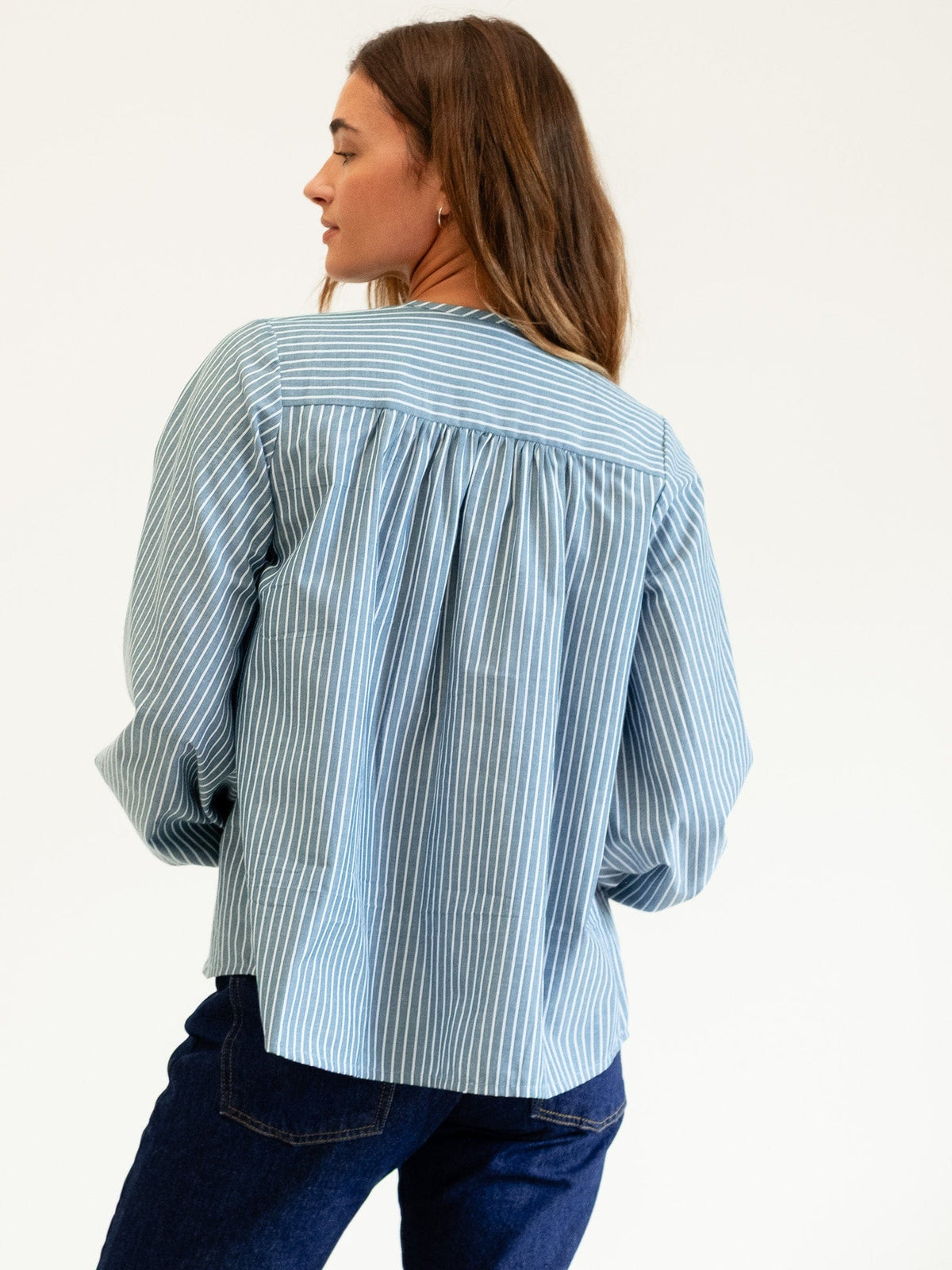 Cecily Top in Forest Stripe