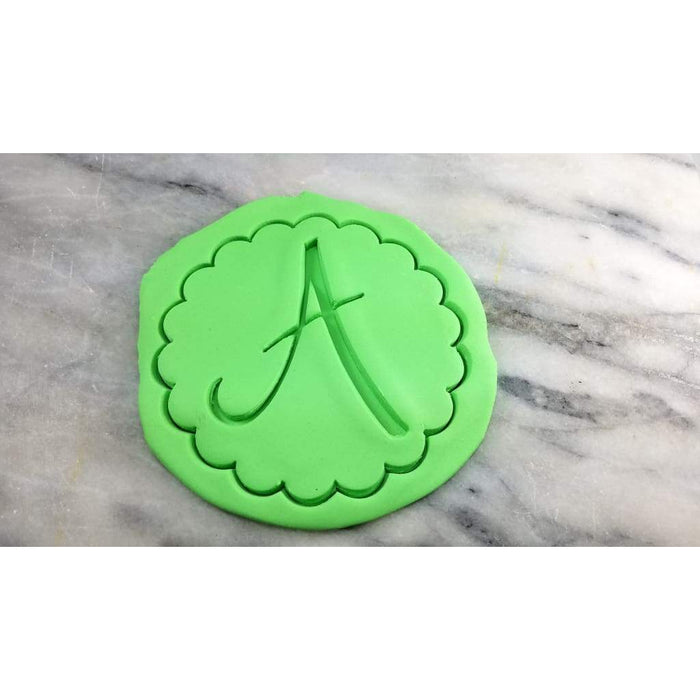 Monogram Fluted Circle Cookie Cutter Stamp & Outline #1 - Letters/ Numbers/ Shapes