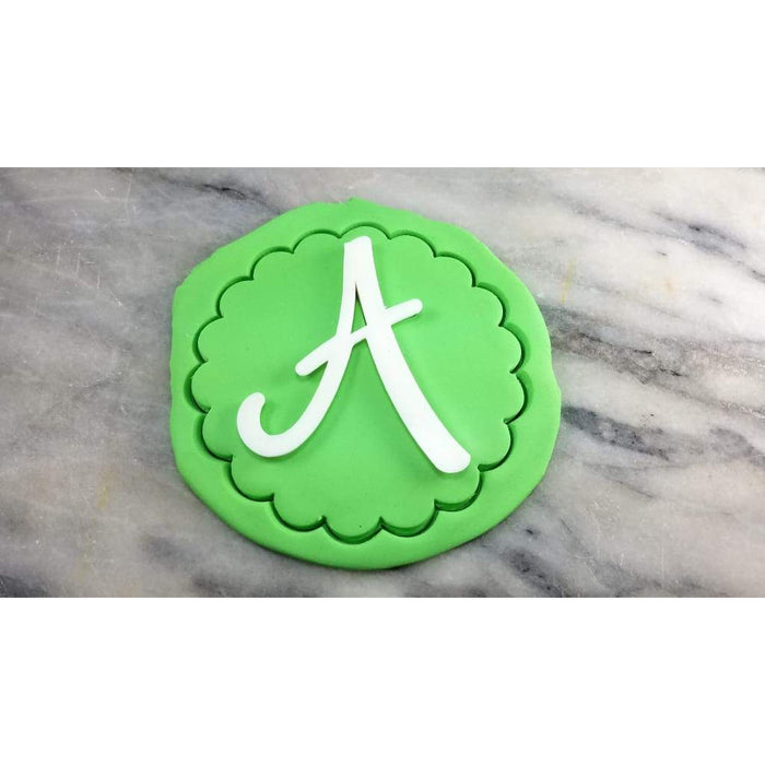 Monogram Fluted Circle Cookie Cutter Stamp & Outline #1 - Letters/ Numbers/ Shapes