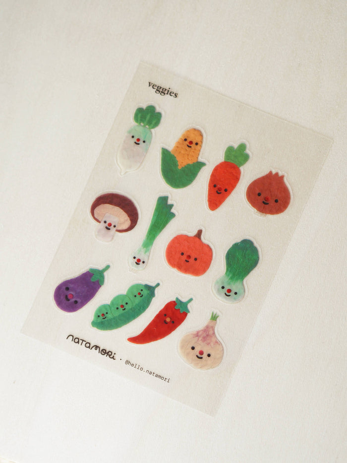 natamori - Veggies • clear sticker sheet