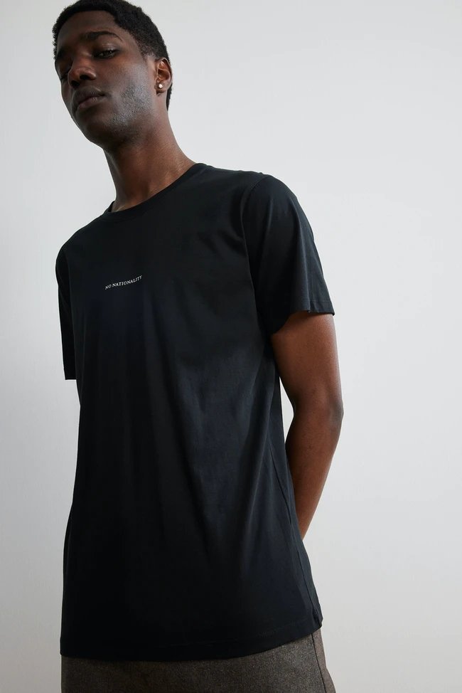 NN07 - Ethan Print Tee 3208 - Black-T-shirts-2023208350