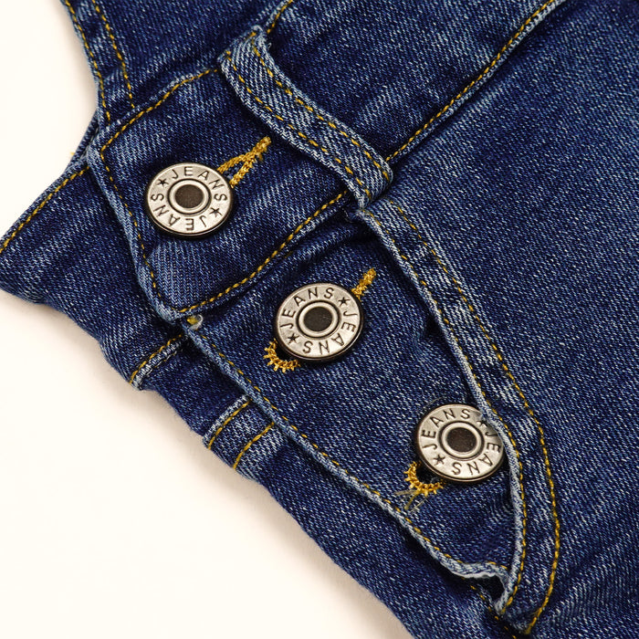 Novel Pop Bib Pocket Adjustable Ripped Straps Jean Overalls
