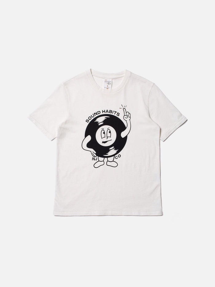 Nudie Jeans Co - T-shirt Sound Habits Joni - Off white-Tops-131830