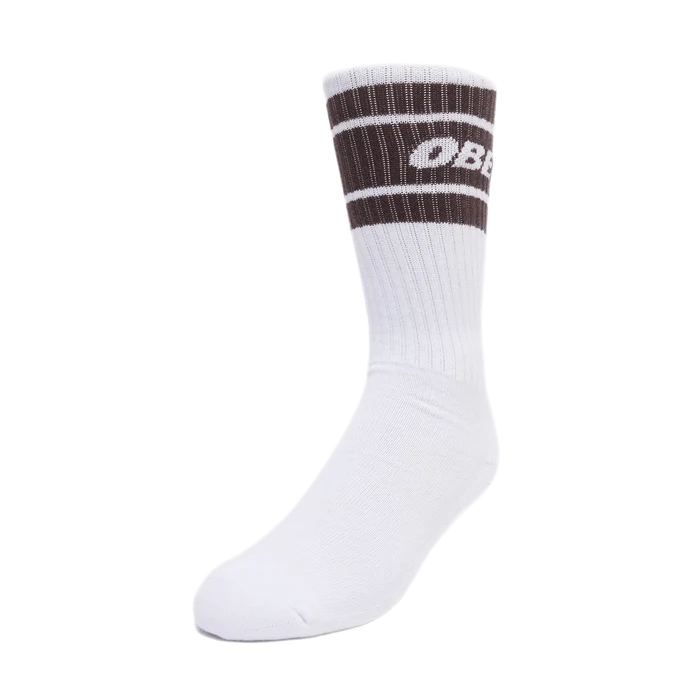 Obey - Cooper II Socks - White / Java Brown-Accessoires-A652700