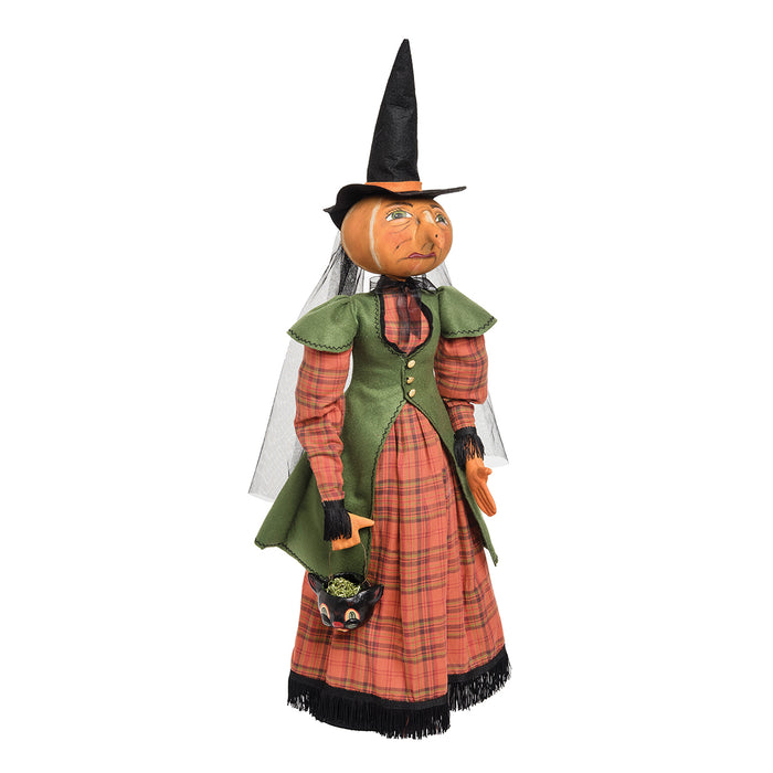 A Ophelia Pumpkin Witch on Stand.