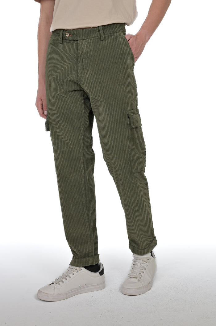 Pantaloni classici regular Ace Costa Velluto verde FW24/25