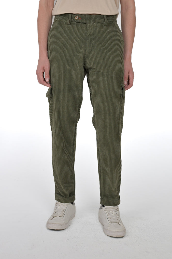 Pantaloni classici regular Ace Costa Velluto verde FW24/25