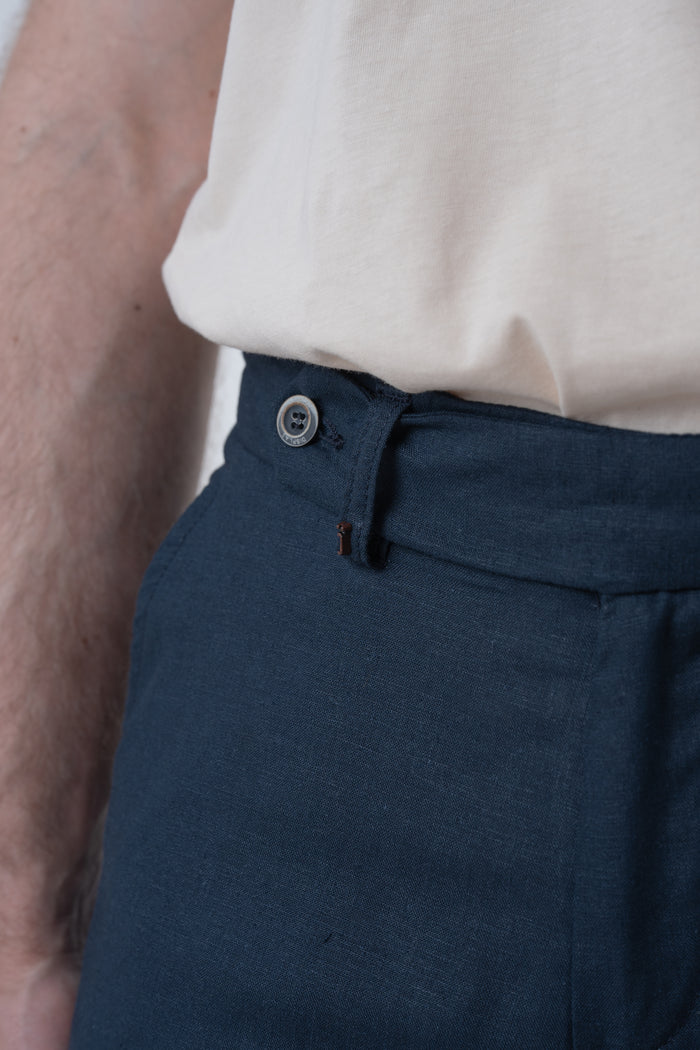 Pantaloni Classici slim Racket Lino blu SS26