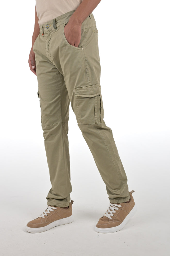 Pantaloni in cotone slim Cezanne verde SS26