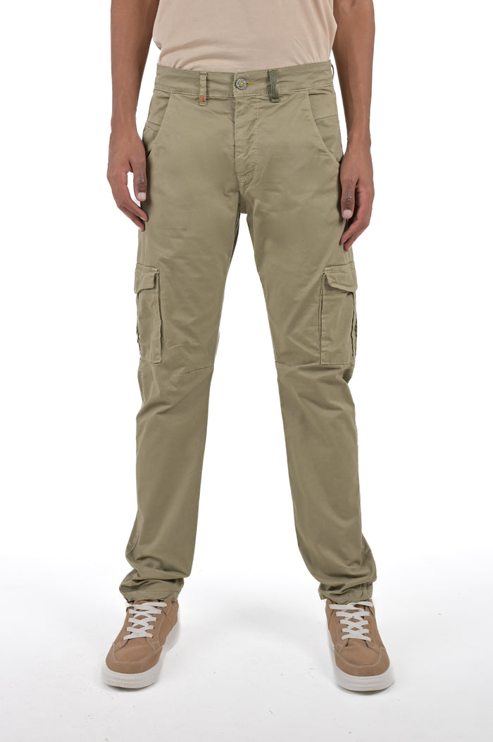Pantaloni in cotone slim Cezanne verde SS26