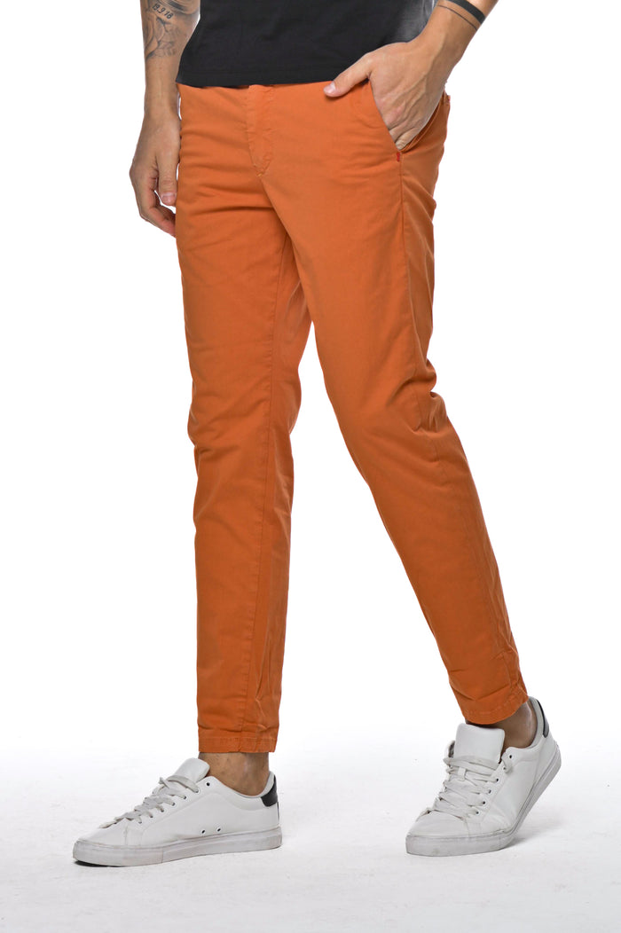 Pantaloni in cotone slim Sonic Raso arancio SS26