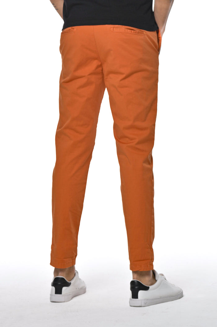 Pantaloni in cotone slim Sonic Raso arancio SS26