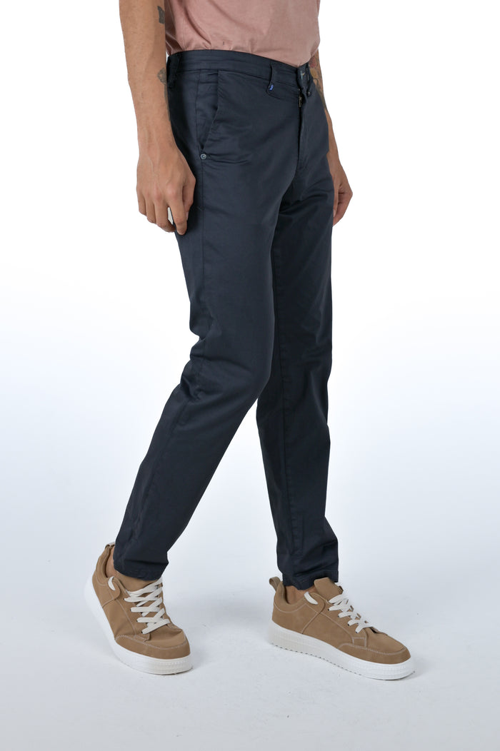 Pantaloni in cotone slim Sonic Raso Blu SS26