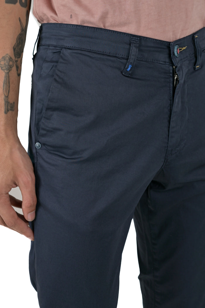 Pantaloni in cotone slim Sonic Raso Blu SS26