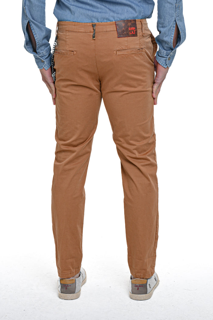 Pantaloni in cotone slim Sonic Raso caramello SS26
