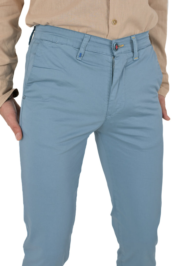 Pantaloni in cotone slim Sonic Raso Lagoon SS26