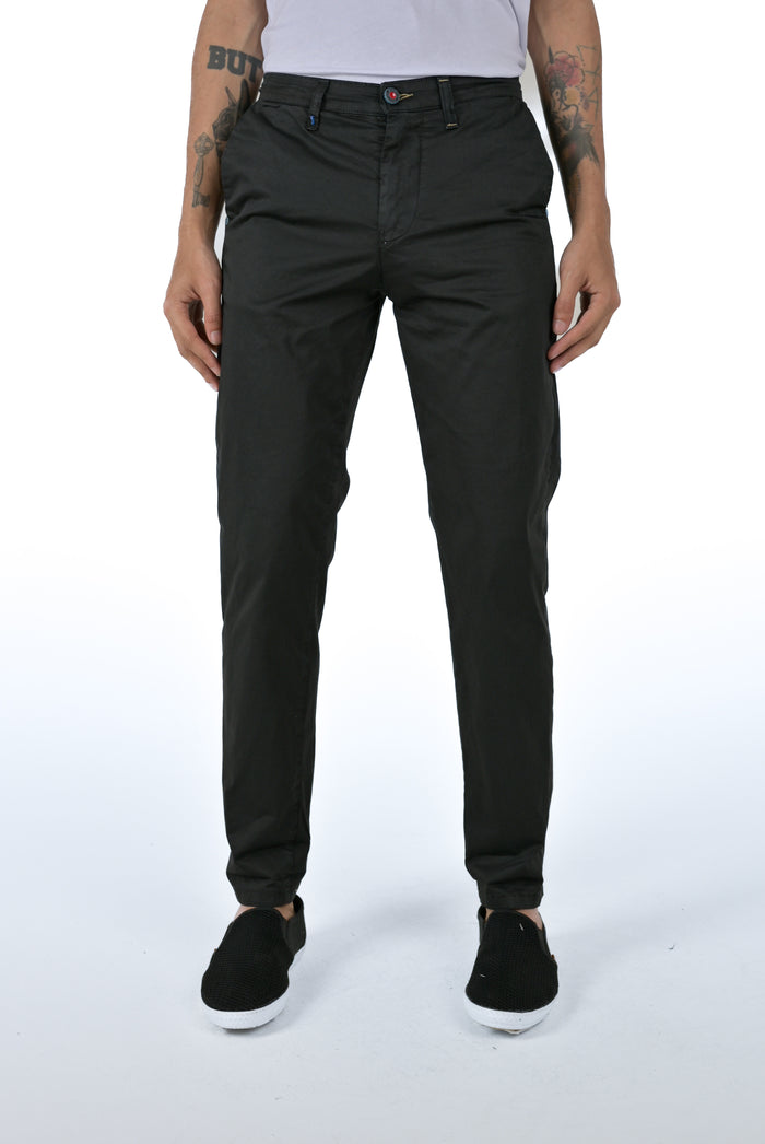 Pantaloni in cotone slim Sonic Raso Nero SS26