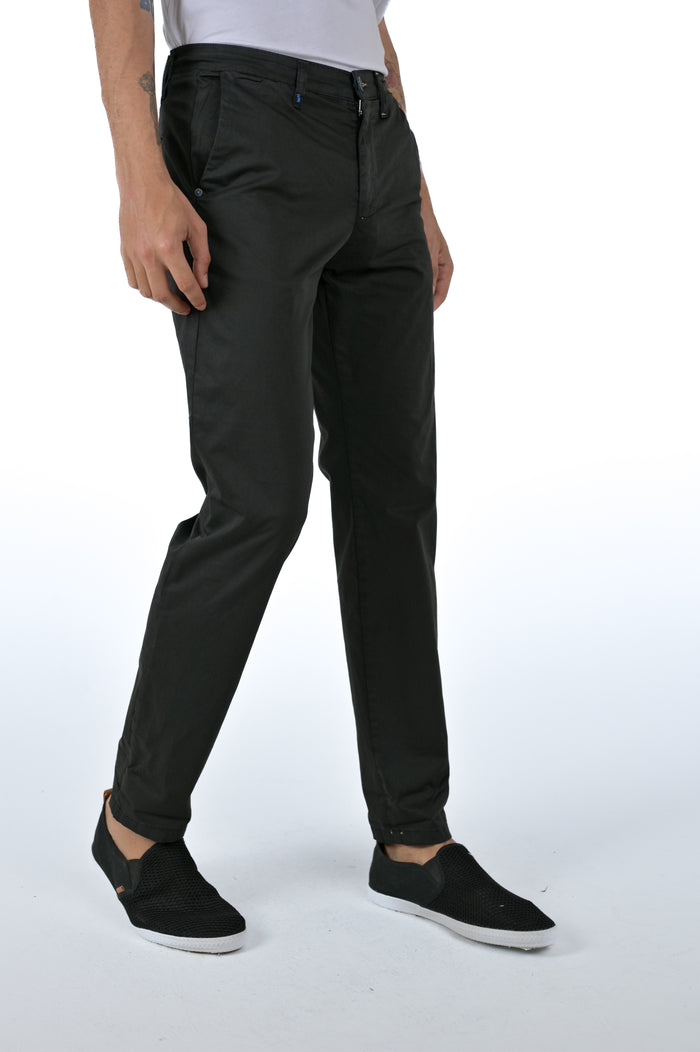 Pantaloni in cotone slim Sonic Raso Nero SS26
